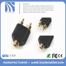 RCA-Buchse auf 2 Cinch-Stecker AV-Y-Splitter-Adapter-Anschluss für Audiokabel